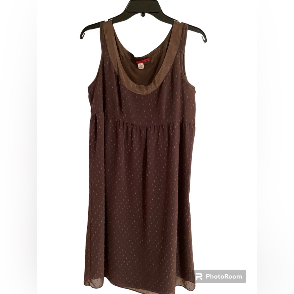 Vintage Chiffon Polka Dot Brown